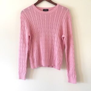 Brooks Brothers | 346 Pink Cable Knit Sweater